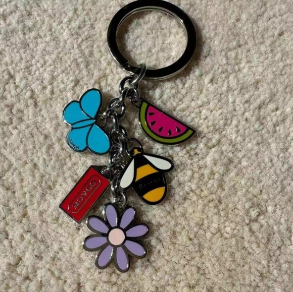 Coach Watermelon Pendant Necklace - Pink and Green On Unbranded Chain W/Studs - Picture 9 of 9